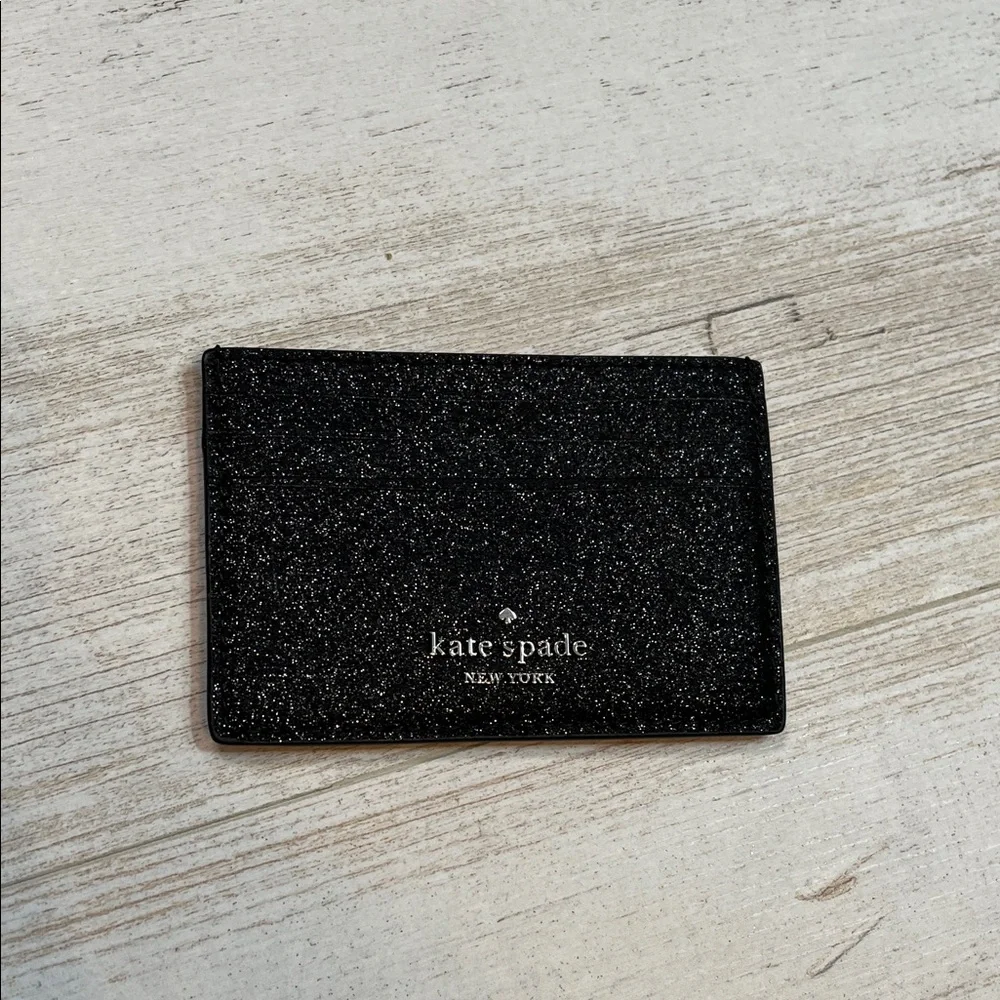 Kate Spade Black Glitter Card Holder